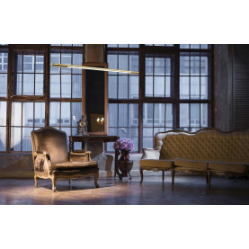 Stylowa Złota lampa wisząca podłużna glamour Organic 100 Led MaxLight nad stół, biurko lub do recepcji. 2