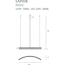 Lampa wisząca podłużna glamour Saphir 100 LED chrom MaxLight