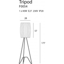 Lampa podłogowa trójnóg z abażurem Tripod I biało-czarna MaxLight