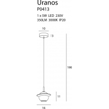 Lampa wisząca kula glamour Uranos LED biała MaxLight
