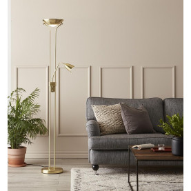 Lampa podłogowa antyczna Detroit Mosiądz Markslojd