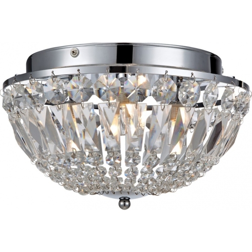 Stylizowany Plafon glamour z kryształkami Estelle 30 LED Chrom Markslojd do sypialni, salonu i przedpokoju.