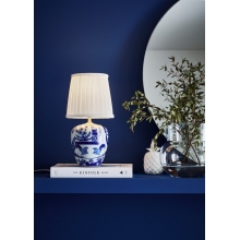Lampa stołowa ceramiczna z abażurem Goteborg 17 Niebieska/Biała Markslojd