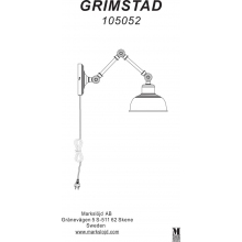 Kinkiet industrialny na wysięgniku Grimstad Antyczny/Srebrny Markslojd