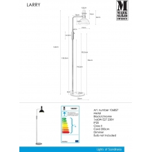 Lampa podłogowa nowoczesna Larry Czarna/Chrom Markslojd