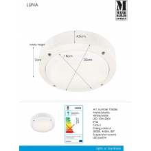 Plafon zewnętrzny okrągły Luna LED 22 Biały Markslojd
