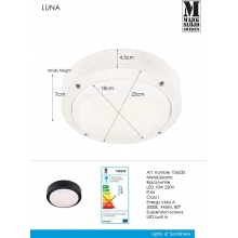 Plafon zewnętrzny okrągły Luna LED 22 Czarny Markslojd