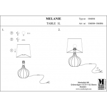 Lampa stołowa ceramiczna z abażurem Melanie 16 Biała Markslojd