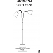 Lampa podłogowa antyczna z abażurami Modena Mosiądz/Biała Markslojd