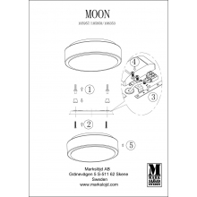 Plafon sufitowy okrągły Moon 22 Led Aluminium/Biały Markslojd