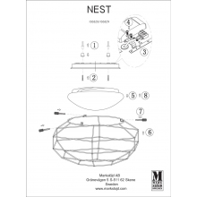 Plafon druciany geometryczny Nest 49 LED Srebrny Markslojd
