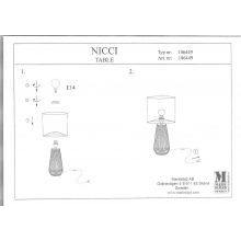 Lampa stołowa ceramiczna z abażurem Nicci 25 Szara/Biała Markslojd