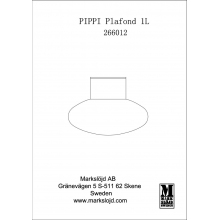 Plafon szklany łazienkowy Pippi Stal/Biały Markslojd