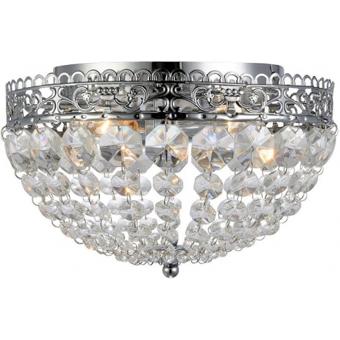 Stylizowany Plafon glamour z kryształkami Saxholm Chrom Markslojd do sypialni, salonu i przedpokoju.