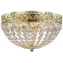 Stylizowany Plafon glamour z kryształkami Saxholm Złoty Markslojd do sypialni, salonu i przedpokoju.
