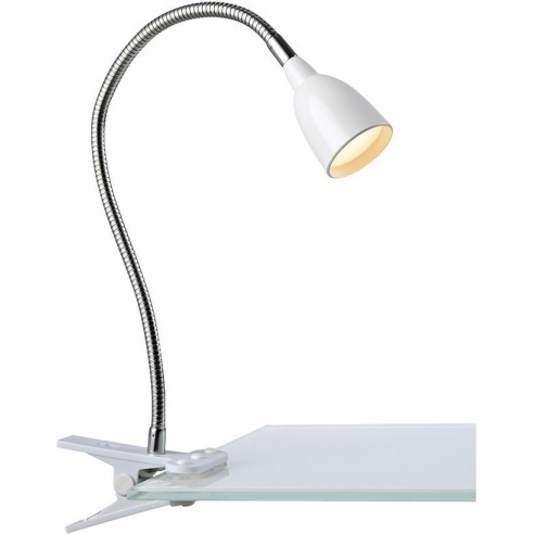 Lampka Klips Tulip LED Biała Markslojd do czytania i na biurko.