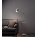Lampa podłogowa ze stolikiem i USB Linear Biała Markslojd
