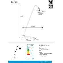 Lampa biurkowa regulowana Coco Czarna Markslojd