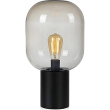 Minimalistyczna Lampa stołowa szklana Brooklyn 44 Dymiony/Czarny Markslojd do salonu, sypialni i przedpokoju.