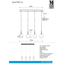 Lampa wisząca szklane kule Quattro 90 Czarny/Biały Markslojd