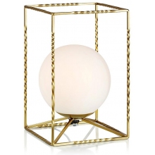 Stylizowana Lampa stołowa glamour Eve Złoty/Biały Markslojd do salonu i sypialni.