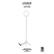 Lampa podłogowa szklana kula Andrew Czarny/Przeźroczysty Markslojd