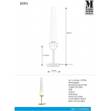 Lampa stołowa szklana retro Bern Mosiądz szczotkowany Markslojd