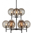Stylowa Lampa wisząca szklane kule Crown 70 Dymiony/Czarny Markslojd do kuchni, salonu i sypialni.