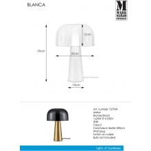 Lampa stołowa glamour Blanca Czarna Markslojd