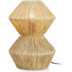 Nocna Lampa stołowa rattanowa boho Straw Markslojd do sypialni.