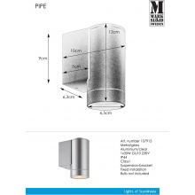 Kinkiet elewacyjny PIPE Aluminium Markslojd