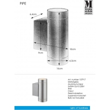 Kinkiet elewacyjny PIPE II Aluminium Markslojd