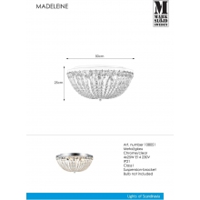 Plafon glamour z kryształkami Madeleine 50 przezroczysto-chromowany Markslojd