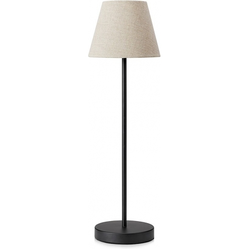 Dekoracyjna Lampa stołowa z abażurem Cozy beżowo-czarna Markslojd do sypialni i salonu