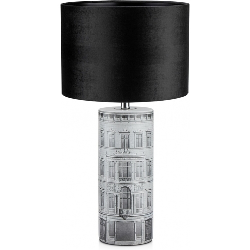 Dekoracyjna Lampa stołowa z welurowym abażurem Ichi 34 czarno-przezroczysta Markslojd do sypialni i salonu