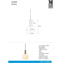 Lampa wisząca szklana Sober 15 biało-stalowa Markslojd