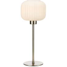 Dekoracyjna Lampa stołowa szklana Sober 15 biało-stalowa Markslojd do sypialni i salonu