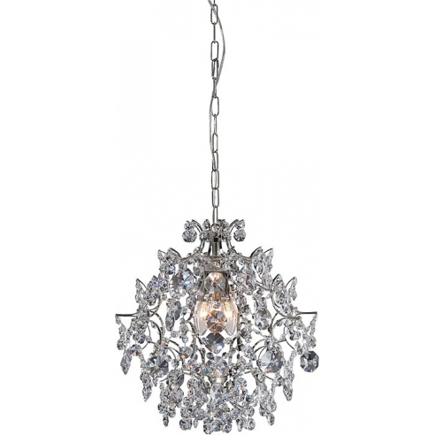 Stylowa Lampa wisząca glamour z kryształkami Sofiero 42 przezroczysto-chromowana Markslojd do salonu i jadalni