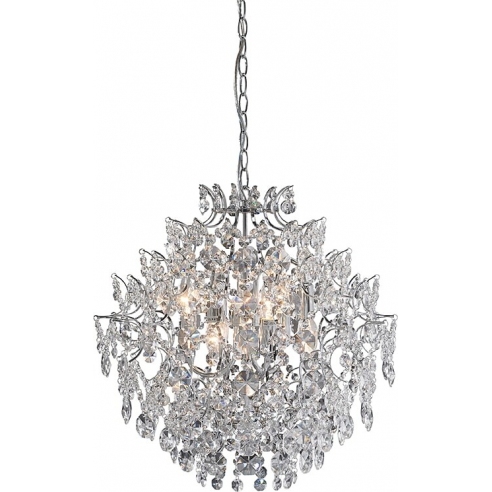 Stylowa Lampa wisząca glamour z kryształkami Sofiero 55 przezroczysto-chromowana Markslojd do salonu i jadalni