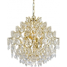 Lampa wisząca glamour z kryształkami Sofiero 39 przezroczysto-mosiężna Markslojd