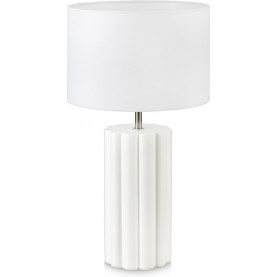 Lampa stołowa ceramiczna z abażurem Column biała Markslojd 2