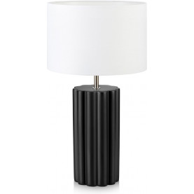 Lampa stołowa ceramiczna z abażurem Column biały/czarny Markslojd