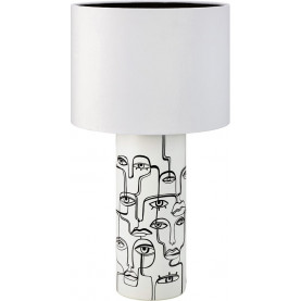 Lampa stołowa ceramiczna z abażurem Family biała Markslojd 2
