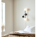 Kinkiet designerski z włącznikami Bedside czarny/biały Markslojd