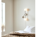 Kinkiet designerski z włącznikami Bedside stalowy/biały Markslojd