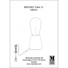 Lampa stołowa loft szklany klosz Brooke brusztynowy/czarny Markslojd