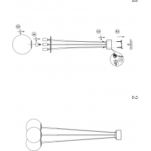 Lampa wisząca 3 szklane kule Dione dymiony/antyczny Markslojd