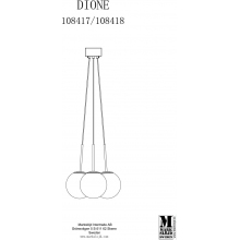 Lampa wisząca 3 szklane kule Dione dymiony/antyczny Markslojd