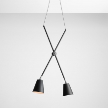 Lampa sufitowa podwójna regulowana Arte czarna Aldex