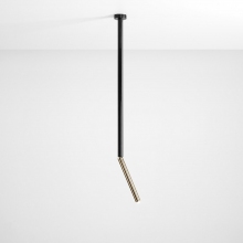 Lampa sufitowa glamour czarno-złota tuba Stick Long Aldex